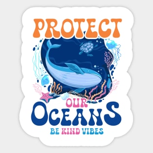 Protect Our Ocean Earth Day Ocean Day gift For Men Women Sticker